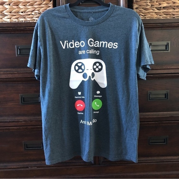 Video Game blue short sleeve graphic tee in size L - Picture 1 of 4